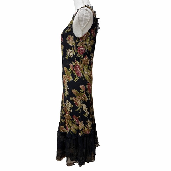 Vintage April Cornell Floral Sheer Midi Dress Size S Whimsigoth Fairy Romantic - Picture 2 of 9